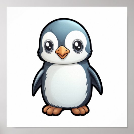 Cartoon pinguïn illustratie poster (Voorkant)
