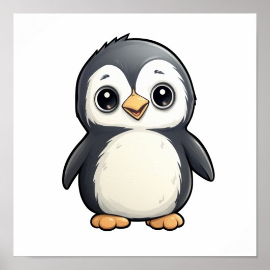 Cartoon pinguïn illustratie poster (Voorkant)