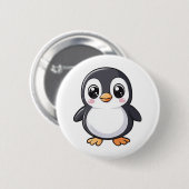 Cartoon pinguïn illustratie ronde button 5,7 cm (Voorkant /achterkant)