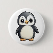 Cartoon pinguïn illustratie ronde button 5,7 cm (Voorkant)