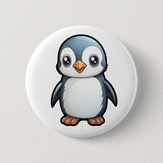 Cartoon pinguïn illustratie ronde button 5,7 cm (Voorkant)