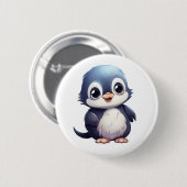 Cartoon pinguïn illustratie ronde button 5,7 cm (Voorkant /achterkant)