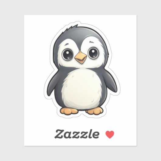 Cartoon pinguïn illustratie sticker (Vel)