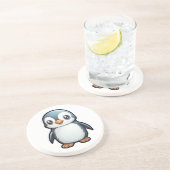 Cartoon pinguïn illustratie zandsteen onderzetter (Zijkant)