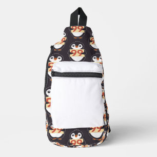 Cartoon Pinguïn met Nummer 99 Sling Bag