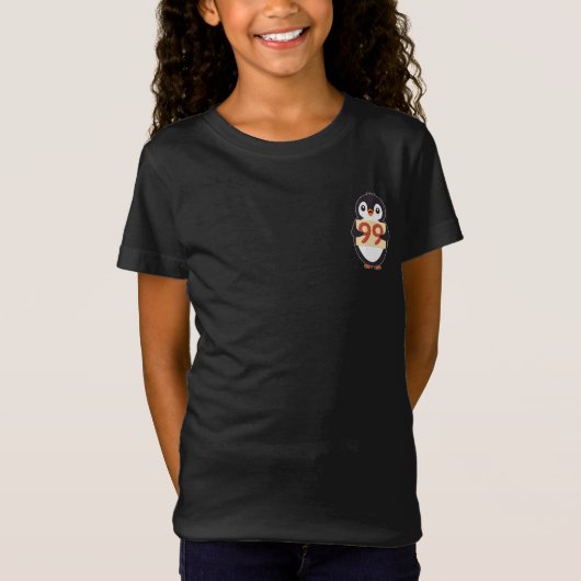 Cartoon Pinguïn met Nummer 99 T-shirt (Voorkant)