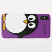 cartoon pinguïn paars Case-Mate iPhone case (Achterkant (horizontaal))