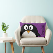 cartoon pinguïn paars kussen (Stoel)