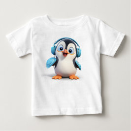 Cartoon Pinguïn Peuter Fijne Jersey T-shirt