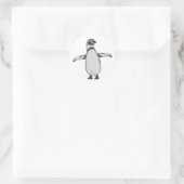 Cartoon Pinguïn Ronde Sticker (Tas)