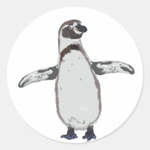 Cartoon Pinguïn Ronde Sticker