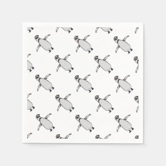 Cartoon Pinguïn Servetten (Voorkant)