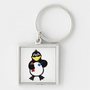 Cartoon pinguïn sleutelhanger