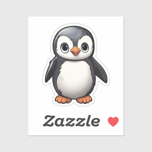 Cartoon pinguïn sticker (Vel)