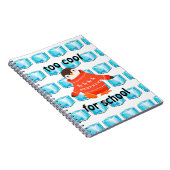 Cartoon pinguïn "too Cool for School" Kinderen Notitieboek (Rechterzijde)