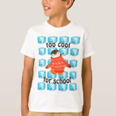 Cartoon pinguïn "too Cool for School" Kinderen T-shirt (Voorkant)