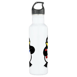 Cartoon pinguïn waterfles 
