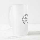 CARTOON PINK GENOME FROSTED GLASS BEER MOK (Voorkant links)