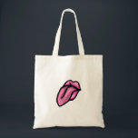Cartoon Pink Lips & Tounge Tote Bag<br><div class="desc">Cartoon Pink Lips & Tounge Illustration.</div>
