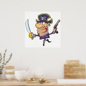 Cartoon Piraat Poster (Keuken)