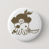Cartoon Pirate Octopus Button (Voorkant)