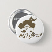 Cartoon Pirate Octopus Button (Voorkant /achterkant)