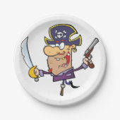 Cartoon Pirate Papieren Bordje (Voorkant)