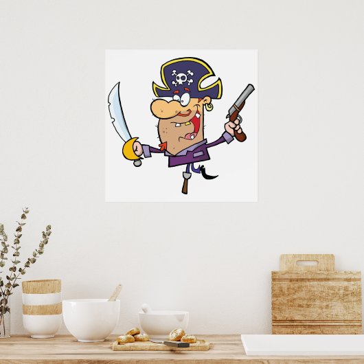 Cartoon Pirate Poster (Keuken)