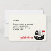 Cartoon Pirate Ship and Skeletons Kids Birthday Bedankkaart (Voorkant)