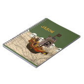 Cartoon Pirate Ship Customize Name Notitieboek (Linkerzijde)