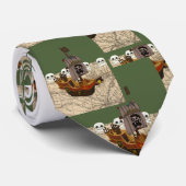 Cartoon Pirate Ship Personalize Stropdas (Opgerold)