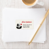 Cartoon Pirate Ship & Skeleton Verjaardagslabels Etiket (Insitu)