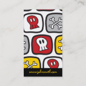 Cartoon Pirate Skeleton Skulls & Botten Squares Fu Visitekaartje (Achterkant)