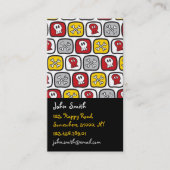 Cartoon Pirate Skeleton Skulls & Botten Squares Fu Visitekaartje (Voorkant)