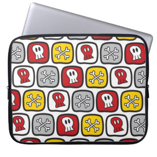 Cartoon Pirate / Skeletspieren en Botten Vun Kind Laptop Sleeve