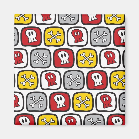 Cartoon Pirate / Skeletspieren en Botten Vun Kind Magneet (Voorkant)