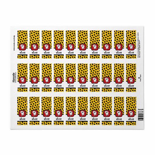 Cartoon Pirate Skull & Bone Kind Halloween Party Etiket (Full Sheet)