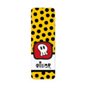 Cartoon Pirate Skull & Bone Kind Halloween Party Etiket (Voorkant)