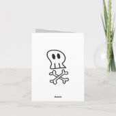 Cartoon Pirate Skulls & Botten Children Halloween Kaart (Achterkant)