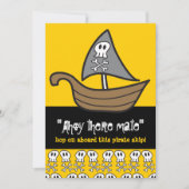 Cartoon Pirate Skulls & Botten Kind Birthday Party Kaart (Voorkant)