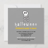 Cartoon Pirate Skulls & Botten Kind Halloween Part Kaart (Achterkant)