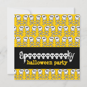 Cartoon Pirate Skulls & Botten Kind Halloween Part Kaart