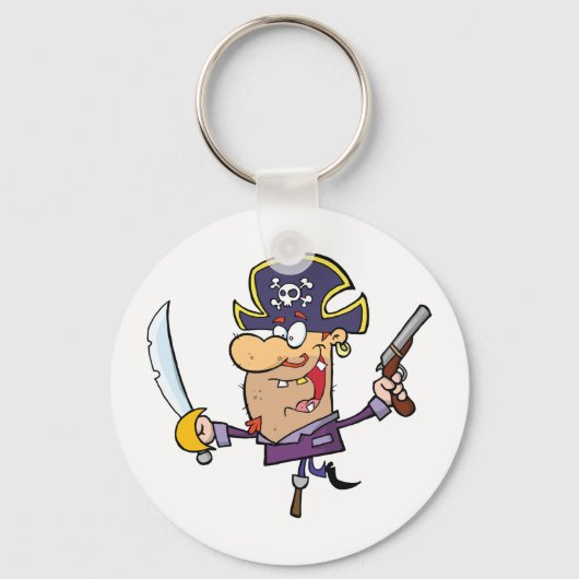 Cartoon Pirate Sleutelhanger (Achterkant)