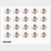 Cartoon Pirate Vierkante Sticker (Vel)