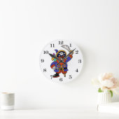Cartoon Pirate With Peg And Sword Ronde Klok (Huis)