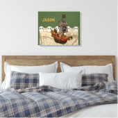 Cartoon Piratenschip personaliseren Canvas Afdruk (Insitu (Slaapkamer))