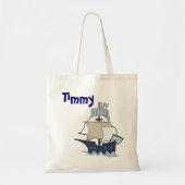 Cartoon piratenschip tote bag (Voorkant)