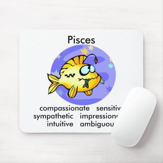 Cartoon Pisces Vis eten Vis Muismat (Met muis)
