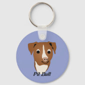 Cartoon Pit Bull Sleutelhanger (Voorkant)