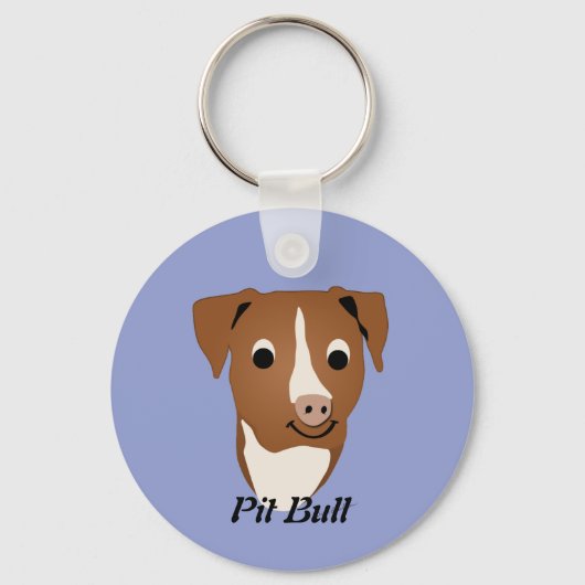 Cartoon Pit Bull Sleutelhanger (Voorkant)